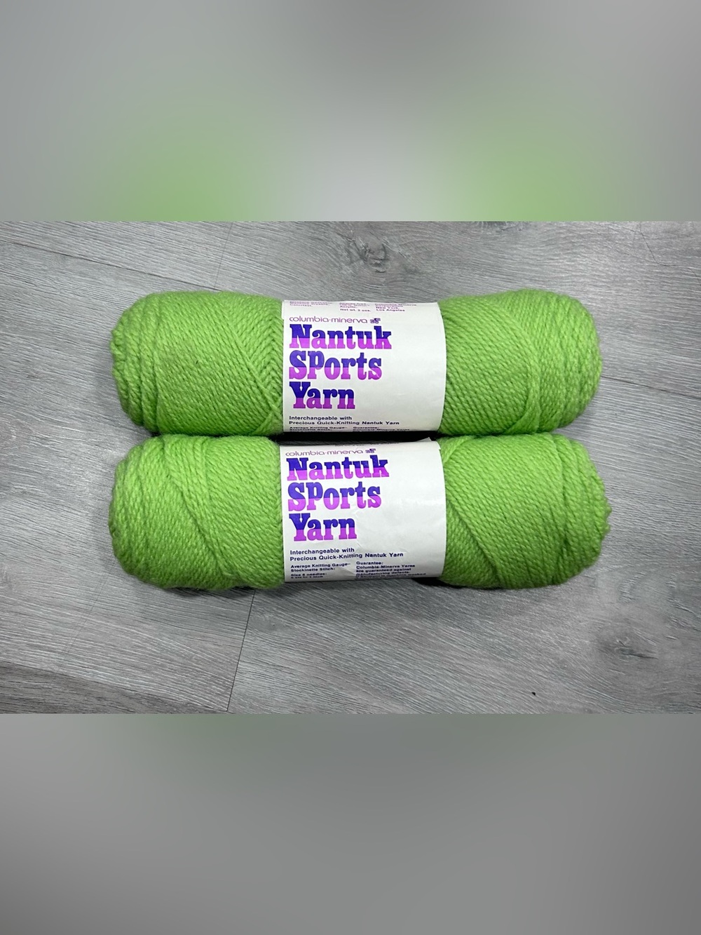 Nantuk SPorts Yarn - Bright Lime Green Skeins